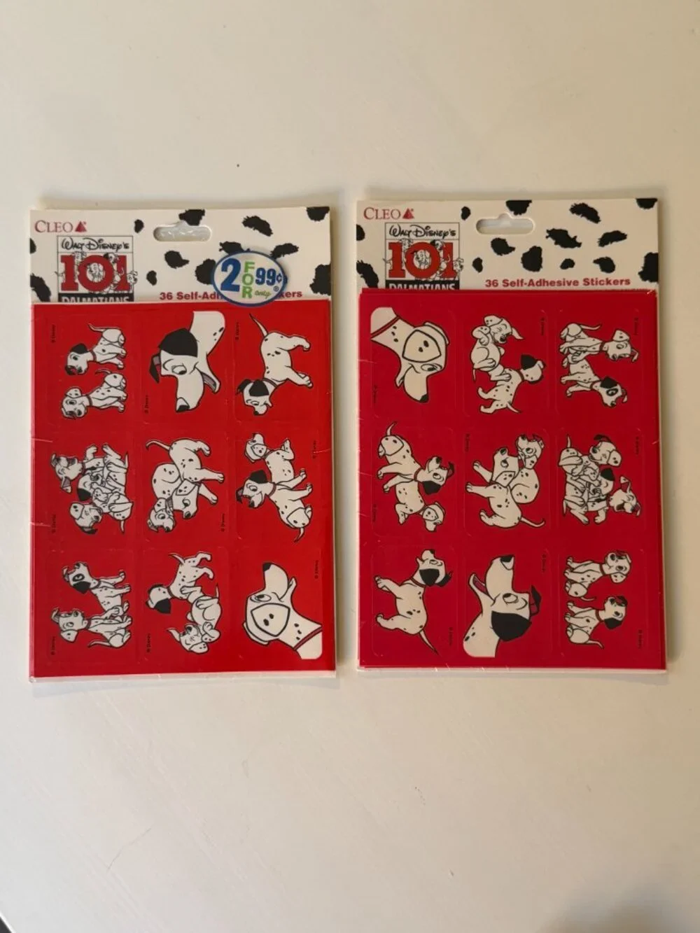 UNOPENED Vintage Disney '101 Dalmatians' Cleo Sticker Sheets S/2
